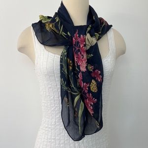 American Museum of Natural History Scarf Floral Botanical Navy